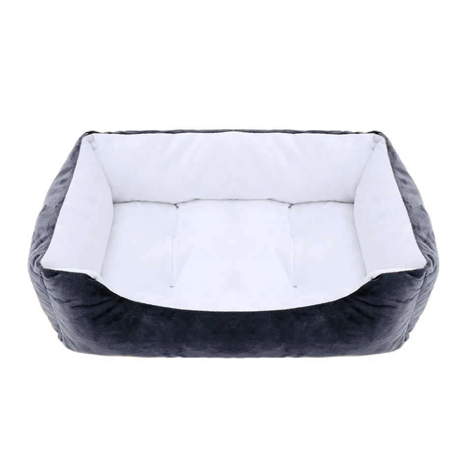 Plush Square Pet Bed for Dogs and Cats - Medium and Small Sizes - Calming Sofa Cushion and Kennel Accessories
