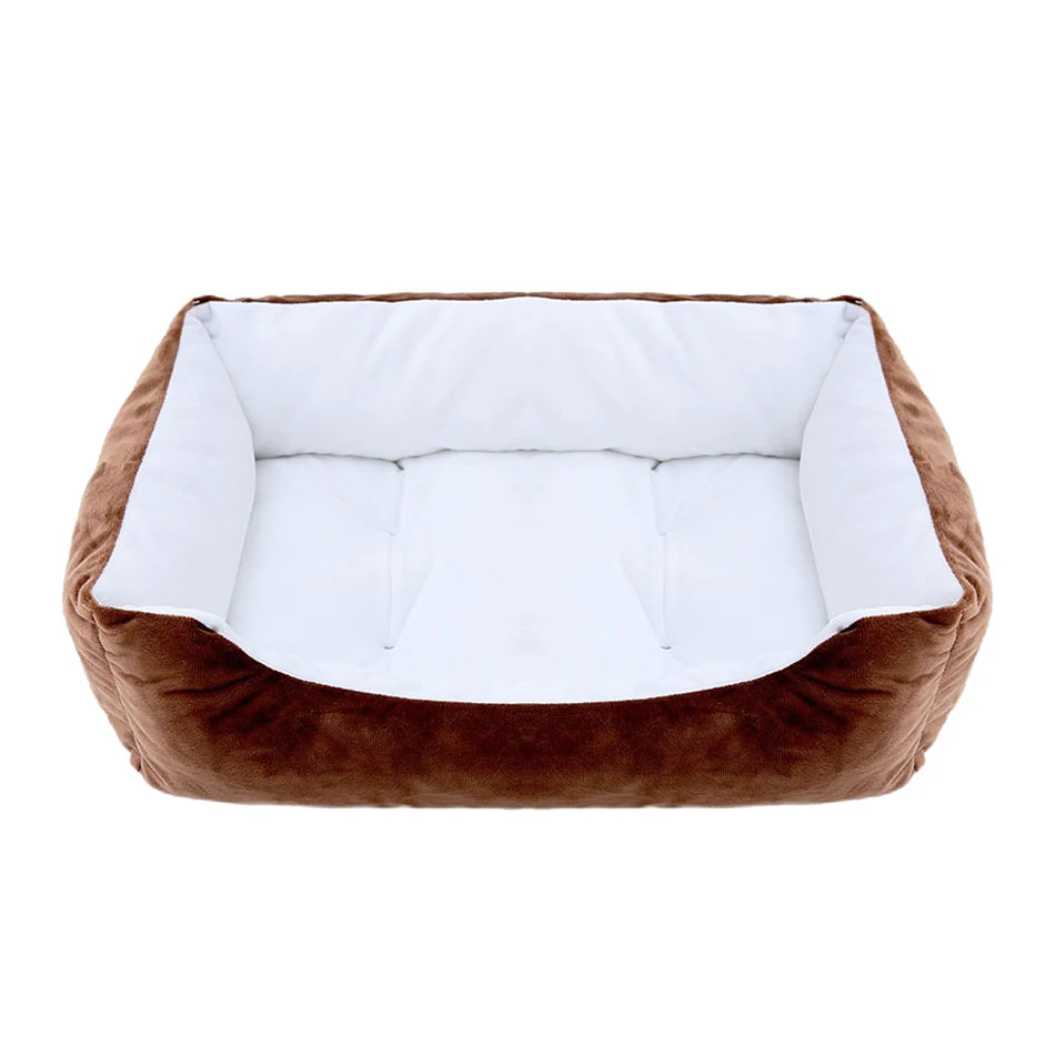 Plush Square Pet Bed for Dogs and Cats - Medium and Small Sizes - Calming Sofa Cushion and Kennel Accessories