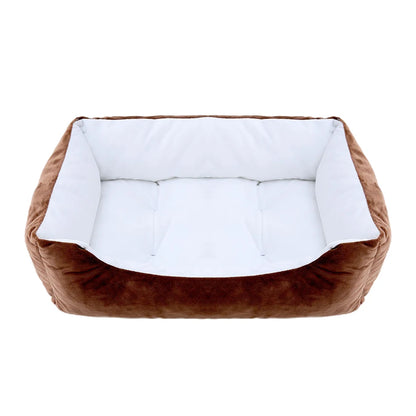 Plush Square Pet Bed for Dogs and Cats - Medium and Small Sizes - Calming Sofa Cushion and Kennel Accessories
