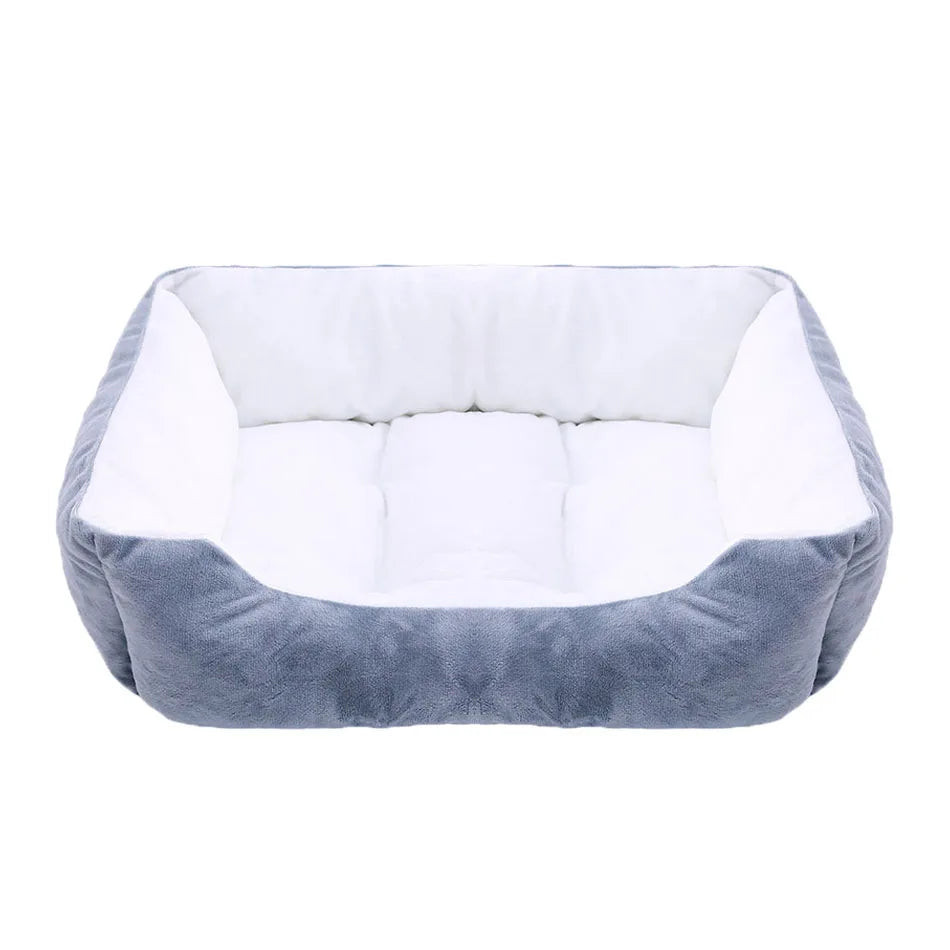 Plush Square Pet Bed for Dogs and Cats - Medium and Small Sizes - Calming Sofa Cushion and Kennel Accessories