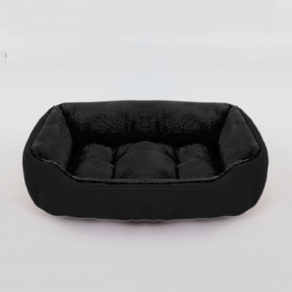 Plush Square Pet Bed for Dogs and Cats - Medium and Small Sizes - Calming Sofa Cushion and Kennel Accessories