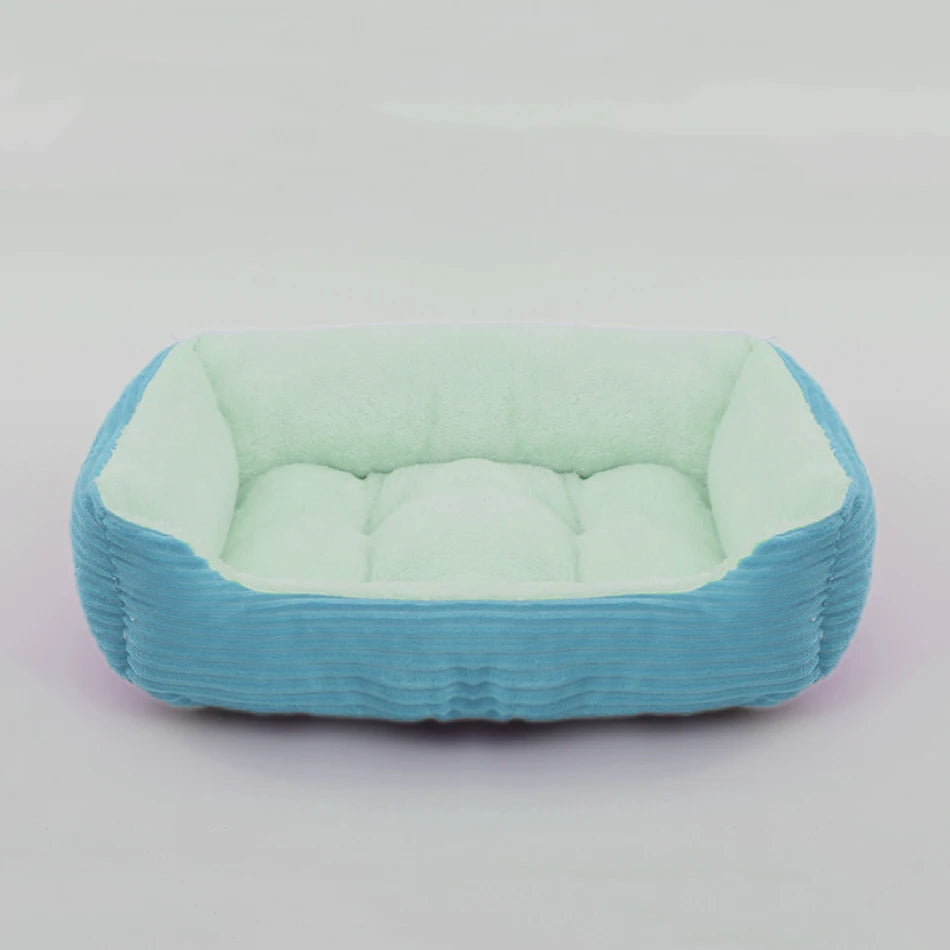 Plush Square Pet Bed for Dogs and Cats - Medium and Small Sizes - Calming Sofa Cushion and Kennel Accessories