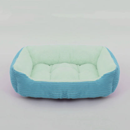 Plush Square Pet Bed for Dogs and Cats - Medium and Small Sizes - Calming Sofa Cushion and Kennel Accessories